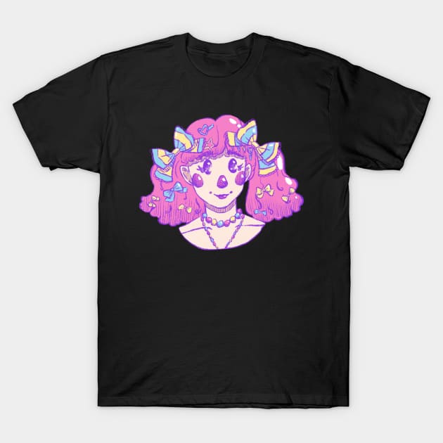 Decora Girl Portrait Sticker T-Shirt by catherynsart